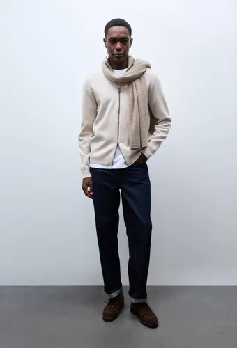 Gilet col montant zippé en mélange coton et cachemire - MONOPRIX - Modalova
