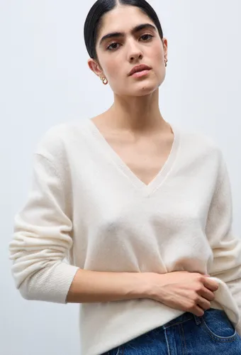 Pull uni col V en 100% cachemire - MONOPRIX PREMIUM - Modalova