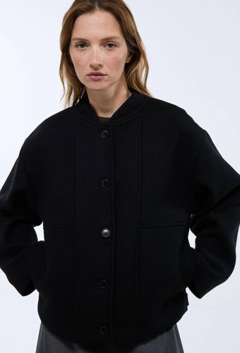 Blouson uni boutonné contenant de la laine - MONOPRIX PREMIUM - Modalova