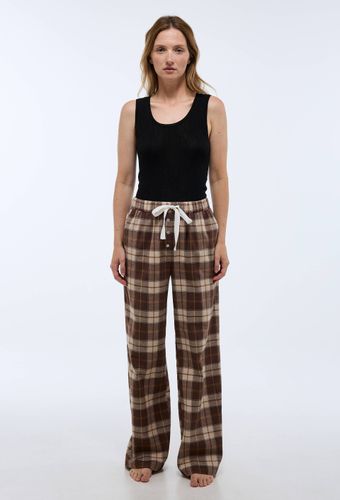 Pantalon à carreaux en coton gratté - MONOPRIX - Modalova