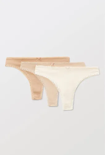 Lot de 3 tangas en coton BIO GOTS et dentelle - MONOPRIX - Modalova