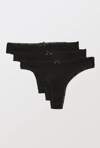 Lot de 3 tangas en coton BIO GOTS et dentelle - MONOPRIX - Modalova