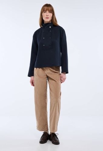 Pantalon barrel en velours avec patte de boutonnage - MONOPRIX - Modalova