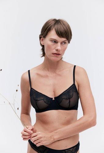 Soutien-gorge corbeille balconnet CHARLIE en microfibre et dentelle - MONOPRIX - Modalova