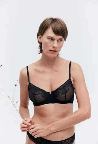 Soutien-gorge corbeille balconnet CHARLIE en microfibre et dentelle - MONOPRIX - Modalova