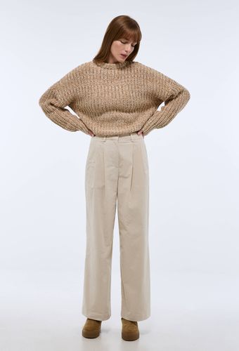 Pantalon droit à plis en velours - MONOPRIX - Modalova