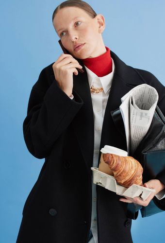 Manteau uni double boutonnage contenant de la laine - MONOPRIX PREMIUM - Modalova