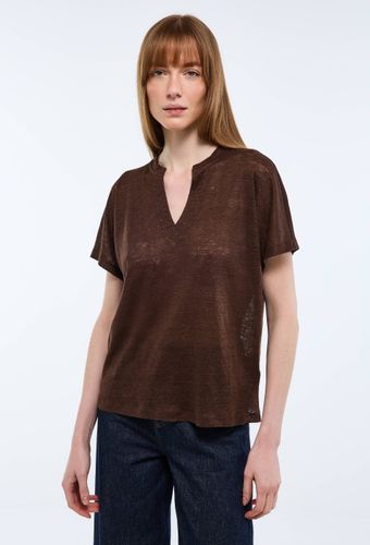 T-shirt à manches courtes uni en lin - MONOPRIX PREMIUM - Modalova