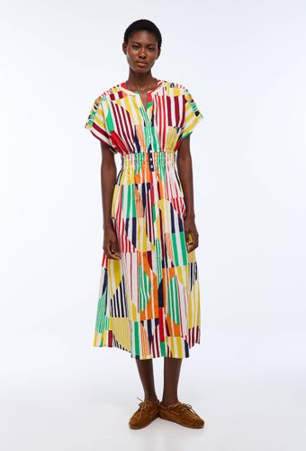 Robe midi cintrée unie en voile de coton BIO GOTS - MONOPRIX - Modalova