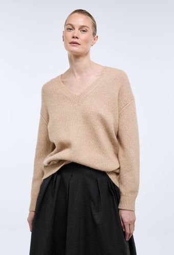 Pull long col V contenant de l'alpaga - MONOPRIX - Modalova