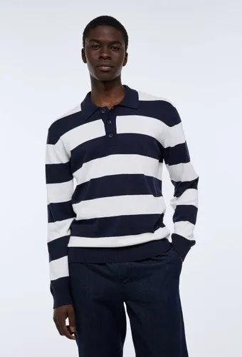 Pull col polo rayé en coton bio GOTS - MONOPRIX - Modalova
