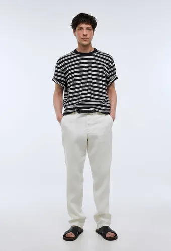 Pantalon boutonné en lin - MONOPRIX PREMIUM - Modalova