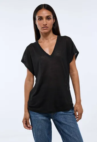 T-shirt manches courtes métallisé en lin - MONOPRIX PREMIUM - Modalova