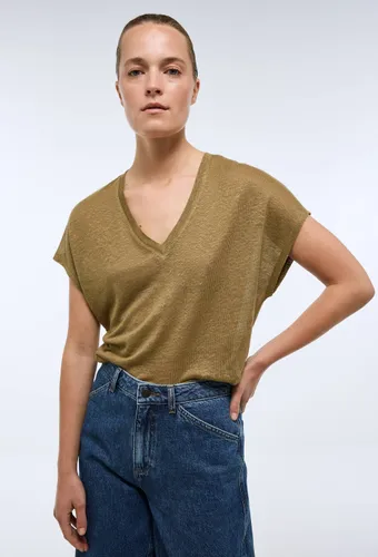 T-shirt manches courtes métallisé en lin - MONOPRIX PREMIUM - Modalova