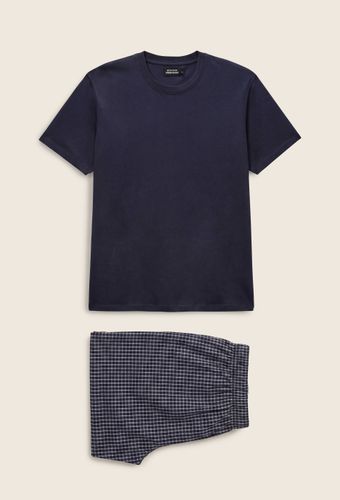 Pyjama t-shirt manches courtes et rayé carreaux en coton - MONOPRIX - Modalova