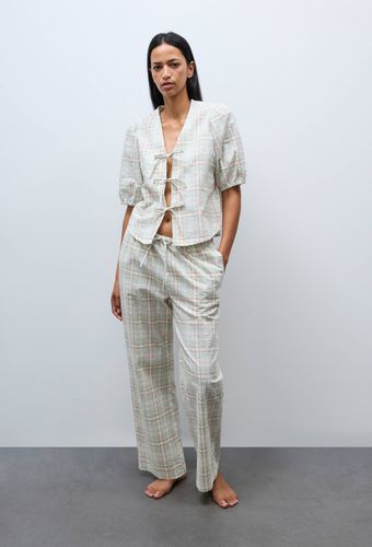 Pyjama à liens à carreaux en coton bio GOTS - MONOPRIX - Modalova
