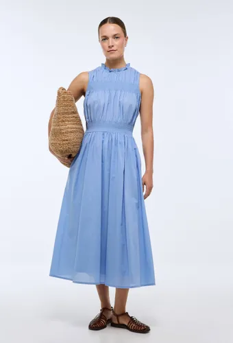 Robe longue smockée unie en coton BIO GOTS - MONOPRIX - Modalova