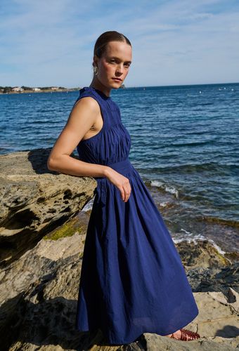 Robe longue smockée unie en coton BIO GOTS - MONOPRIX - Modalova
