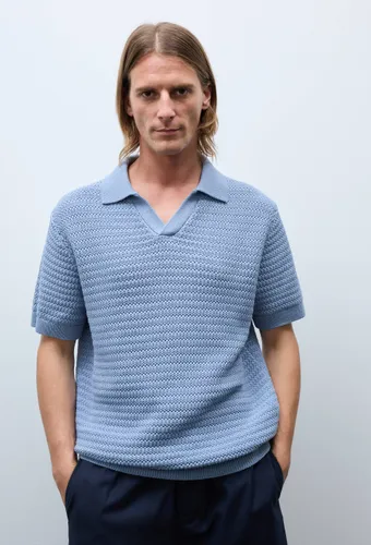 Pull manches courtes col polo en maille fantaisie - MONOPRIX - Modalova
