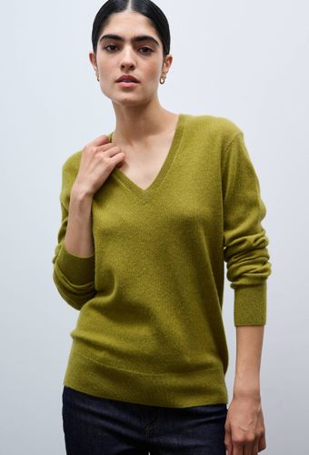 Pull uni col V en 100% cachemire - MONOPRIX PREMIUM - Modalova