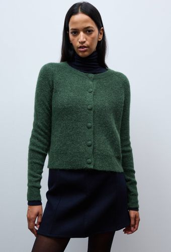 Cardigan en côte perlée contenant de l'alpaga - MONOPRIX - Modalova