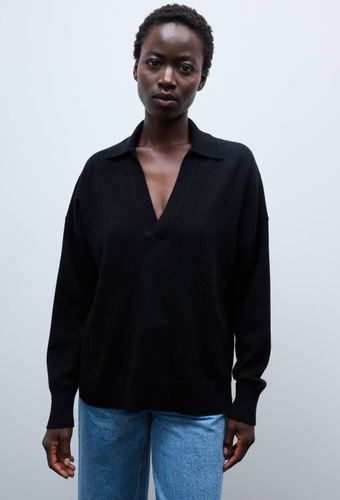 Pull col polo uni contenant de la laine et du cachemire - MONOPRIX - Modalova