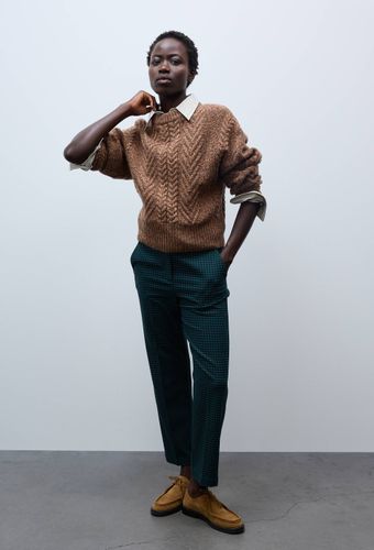 Pantalon droit à carreaux avec pli cassé - MONOPRIX - Modalova