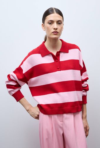 Pull rayé à col polo - MONOPRIX - Modalova