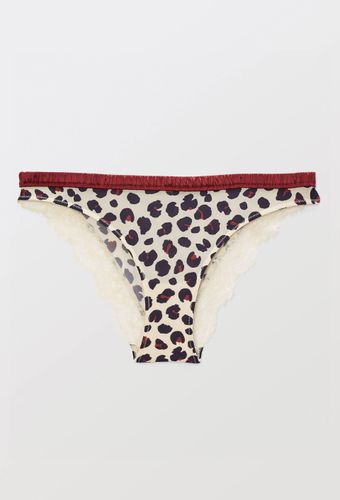 Culotte ZOE en microfibre imprimée et dentelle - MONOPRIX - Modalova
