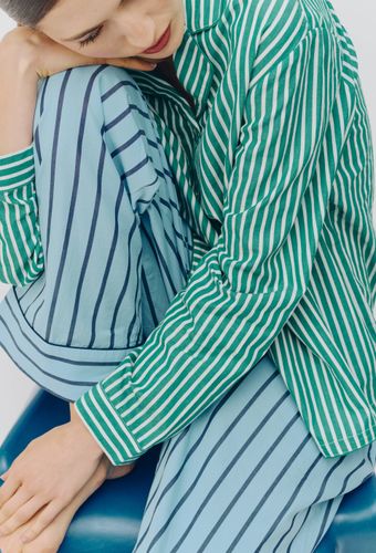 Pantalon rayé en coton bio GOTS - MONOPRIX - Modalova