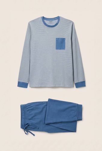 Pyjama T-shirt manches longues milleraies et pantalon en jersey de coton BIO GOTS - MONOPRIX - Modalova