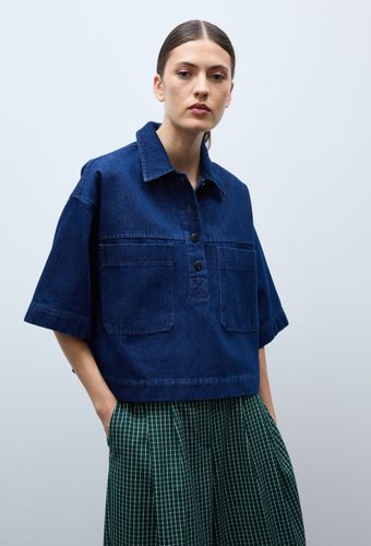 Top col chemise en jean en coton BIO GOTS - MONOPRIX - Modalova