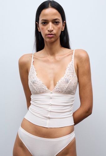 Caraco fines bretelles SYLVANA en modal et dentelle - MONOPRIX - Modalova