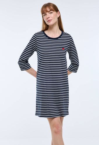 Chemise de nuit rayée avec broderie coeur en coton BIO - MONOPRIX - Modalova