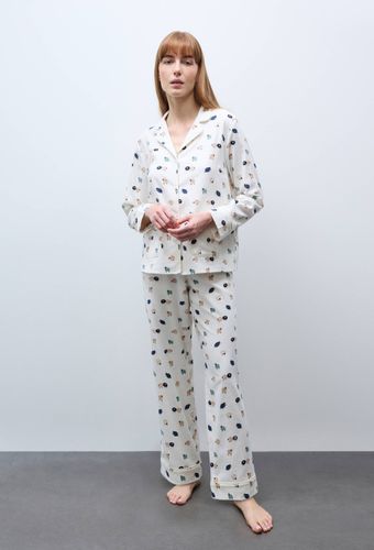 Pyjama long imprimé en flanelle de coton BIO - MONOPRIX - Modalova