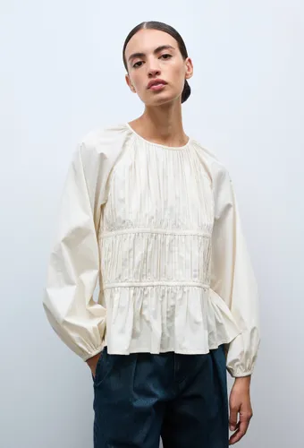 Blouse manches longues smockée en coton BIO GOTS - MONOPRIX - Modalova