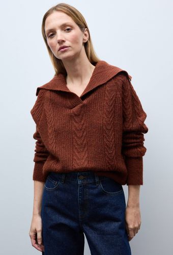 Pull à manches longues col polo torsadé - MONOPRIX PREMIUM - Modalova