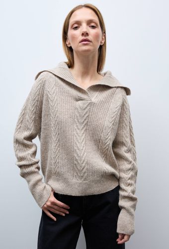 Pull à manches longues col polo torsadé - MONOPRIX PREMIUM - Modalova