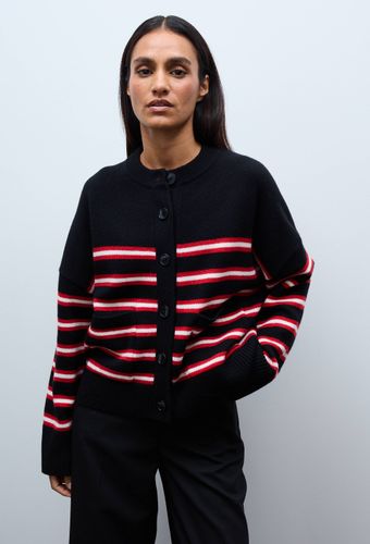 Cardigan ample rayé contenant de la laine - MONOPRIX - Modalova