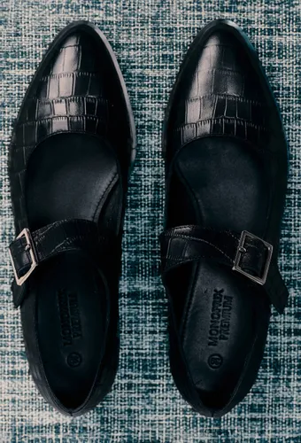 Babies en cuir effet crocodile - MONOPRIX PREMIUM - Modalova