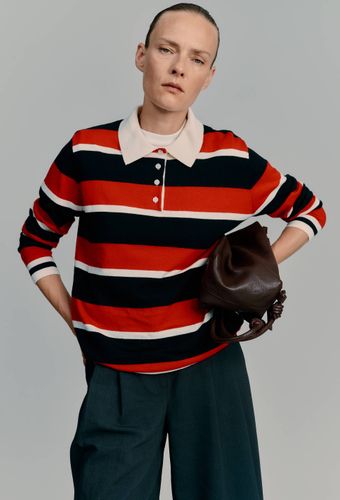Pull polo rayé contenant de la laine - MONOPRIX - Modalova