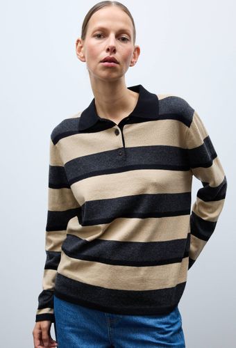 Pull polo rayé contenant de la laine - MONOPRIX - Modalova