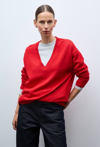 Pull long col V contenant de l'alpaga - MONOPRIX - Modalova