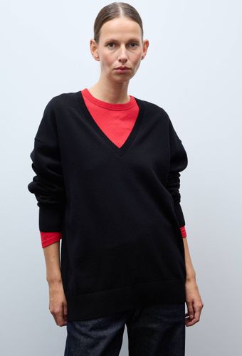 Pull long col V contenant de l'alpaga - MONOPRIX - Modalova