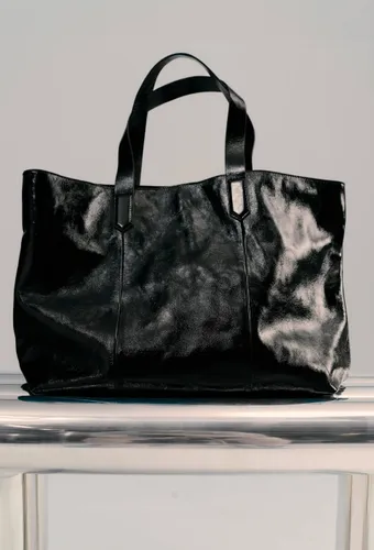Cabas en cuir vernis - MONOPRIX PREMIUM - Modalova