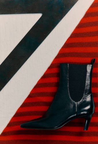 Bottines à talon en cuir - MONOPRIX PREMIUM - Modalova