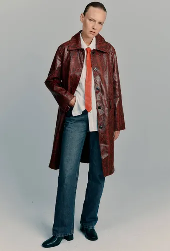 Manteau mi-long effet python - MONOPRIX PREMIUM - Modalova
