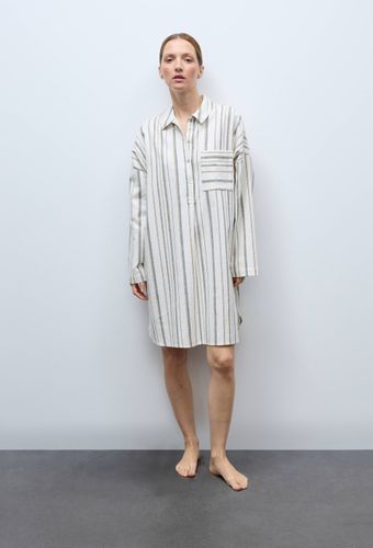 Chemise de nuit rayée en coton gratté - MONOPRIX - Modalova