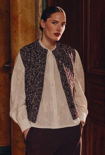 Chemise manches longues rayée avec détail de broderie en coton BIO GOTS - MONOPRIX - Modalova