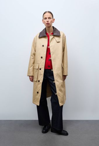 Parka matelassée contenant du coton avec col en cuir - MONOPRIX - Modalova